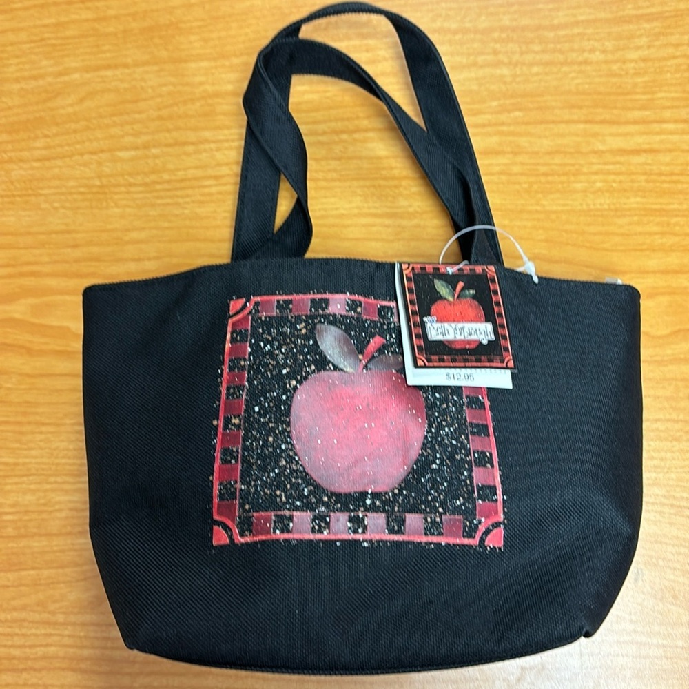 Apple canvas small tote bag